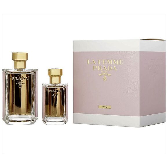 Prada La Femme L'eau Womens 2pc Travel Set - 3.4oz EDT + 1.2 EDT Spray New - Picture 2 of 2